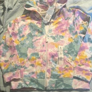 Colorful Tie-Dye Kids Hooded Zip Jacket